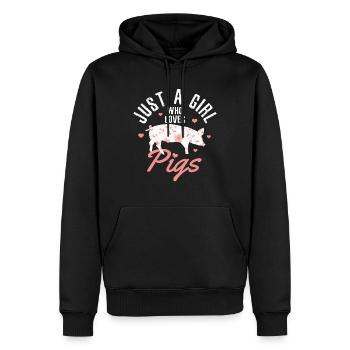 Schwein Lustig Bauer Landwirt Geschenk - Männer Premium Bio Hoodie - Schwarz - Vorne - Nico (187cm)