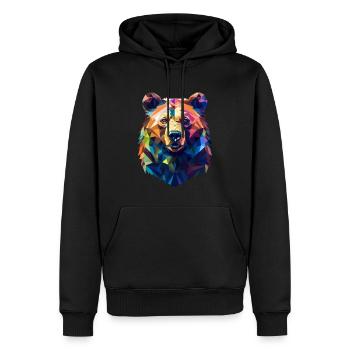 Bear Grizzly Bear Polygon - Men’s Premium Organic Hoodie - black - Front - Nico (187cm)