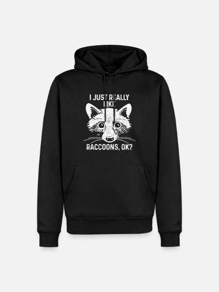 Raccoon Funny Gift - Men’s Premium Organic Hoodie - black