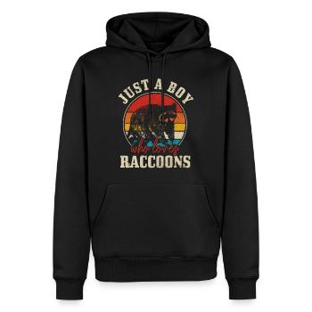 Cadeau drôle de raton laveur - Sweat à capuche Premium bio Homme - noir - Devant - Nico (187cm)