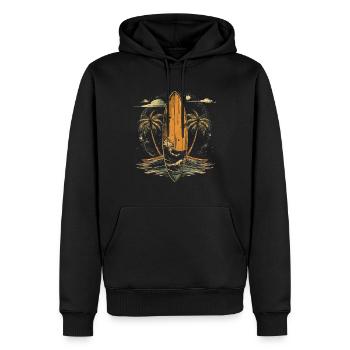 Surfer Geschenk Vintage Surfen - Männer Premium Bio Hoodie - Schwarz - Vorne - Nico (187cm)