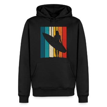 Surfen Vintage Surfer Geschenk - Männer Premium Bio Hoodie - Schwarz - Vorne - Nico (187cm)