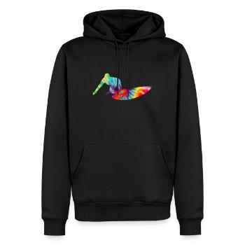 Surfing Vintage surfeur cadeau - Sweat à capuche Premium bio Homme - noir - Devant - Nico (187cm)