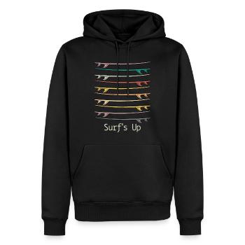 Surfen Vintage Surfer Geschenk - Männer Premium Bio Hoodie - Schwarz - Vorne - Nico (187cm)