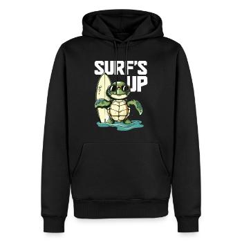 Surfen Schildkröte Surfer Geschenk - Männer Premium Bio Hoodie - Schwarz - Vorne - Nico (187cm)