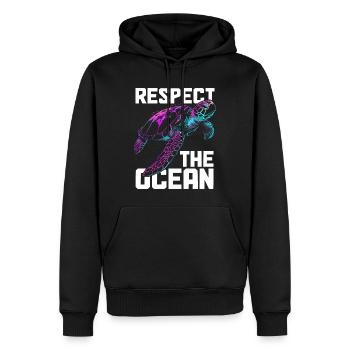 Turtle Surfing Diving Diver - Men’s Premium Organic Hoodie - black - Front - Nico (187cm)