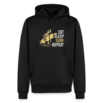 Schildkröte Surfen Surfer Geschenk - Männer Premium Bio Hoodie - Schwarz - Vorne - Nico (187cm)