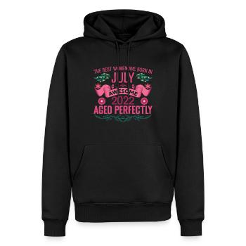 Juli 2022 Frauengeburtstag Juli 2022 - Männer Premium Bio Hoodie - Schwarz - Vorne - Nico (187cm)