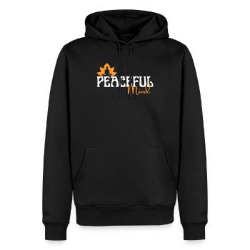 paisible Bouddha Méditation Yoga Pleine conscience - Sweat à capuche Premium bio Homme - noir - Devant - Nico (187cm)