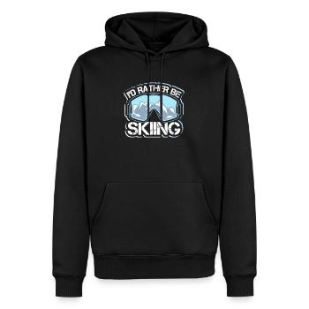Lustiges Skifahrer Skifahren Skiing Geschenk - Männer Premium Bio Hoodie - Schwarz - Vorne - Nico (187cm)