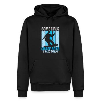 Lustiges Snowboarder Snowboarding Girl - Männer Premium Bio Hoodie - Schwarz - Vorne - Nico (187cm)