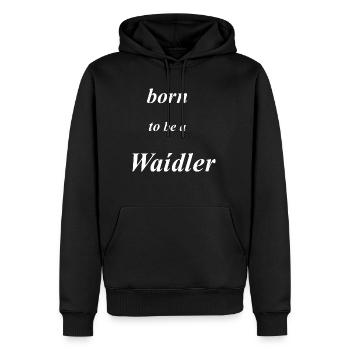born to be a Waidler - Männer Premium Bio Hoodie - Schwarz - Vorne - Nico (187cm)