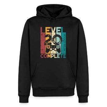 20 Birthday Level 20 Complete 20 Years Gift - Men’s Premium Organic Hoodie - black - Front - Nico (187cm)