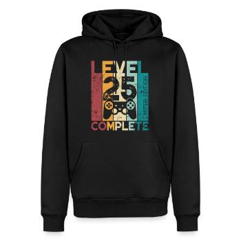 25 Birthday Level 25 Complete 25 Years Gift - Men’s Premium Organic Hoodie - black - Front - Nico (187cm)