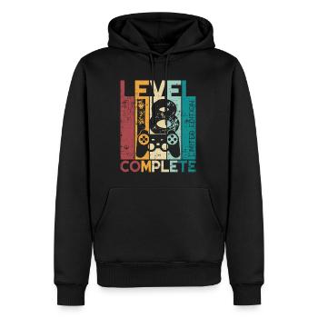18 Anniversaire Niveau 18 Cadeau complet de 18 ans - Sweat à capuche Premium bio Homme - noir - Devant - Nico (187cm)