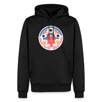 3 EYES - Sweat à capuche Premium bio Homme - noir - Devant - Nico (187cm)