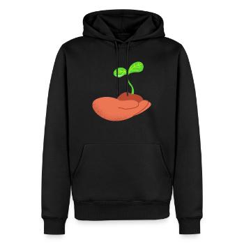 Pflanze - Männer Premium Bio Hoodie - Schwarz - Vorne - Nico (187cm)