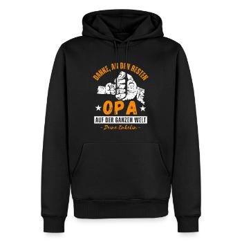 Opa und Enkelin - Männer Premium Bio Hoodie - Schwarz - Vorne - Nico (187cm)