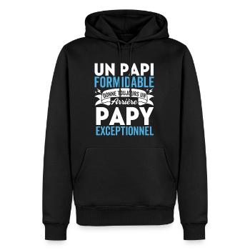 Papy Formidable Donne Arrière-grand-père Papa gift - Sweat à capuche Premium bio Homme - noir - Devant - Nico (187cm)
