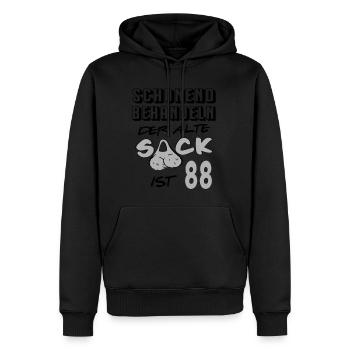 Geburtstag 88 Schonend behandeln Alter Sack ist 88 - Männer Premium Bio Hoodie - Schwarz - Vorne - Nico (187cm)