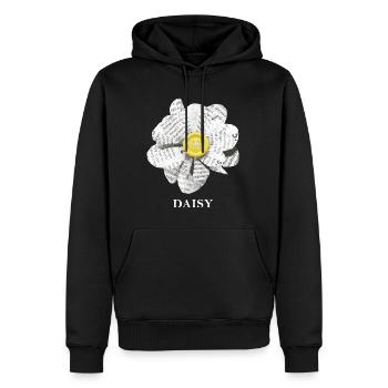 Fleur de marguerite - Sweat à capuche Premium bio Homme - noir - Devant - Nico (187cm)