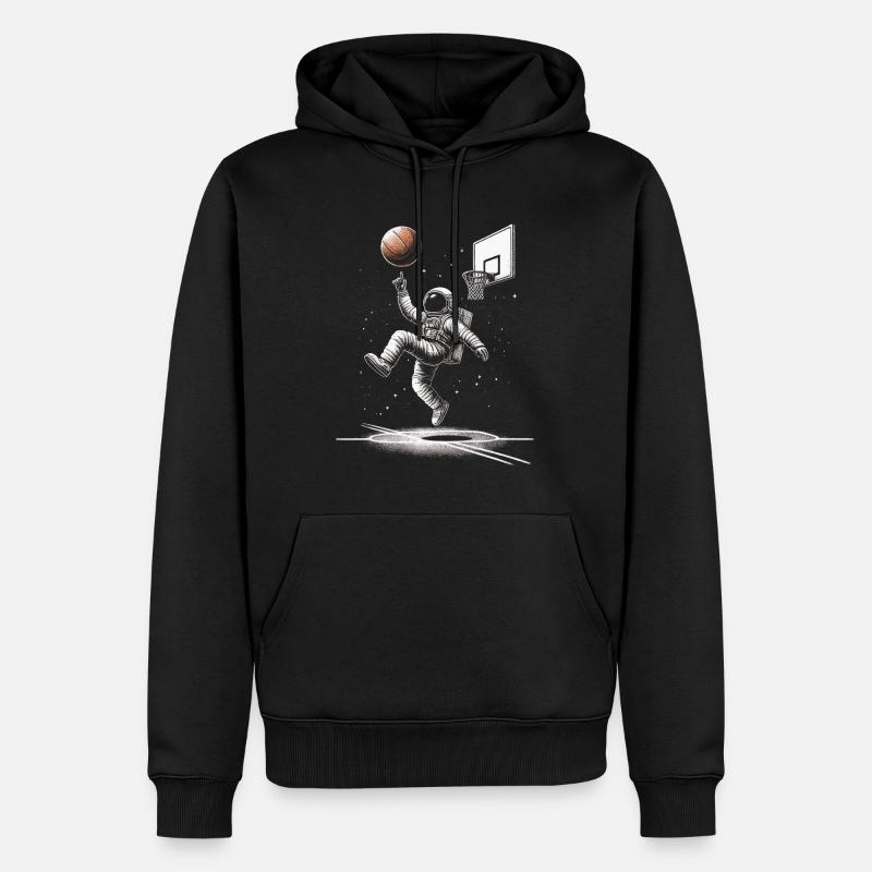 Astronaute de basket-ball - Sweat à capuche Premium bio Homme - noir
