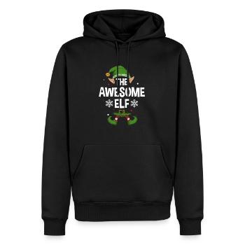 Le groupe familial Awesome Elf Party Matching X-Mas - Sweat à capuche Premium bio Homme - noir - Devant - Nico (187cm)