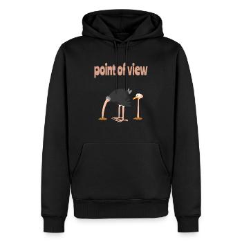 Vogel Strauss Tactics - Point Of View - Men’s Premium Organic Hoodie - black - Front - Nico (187cm)