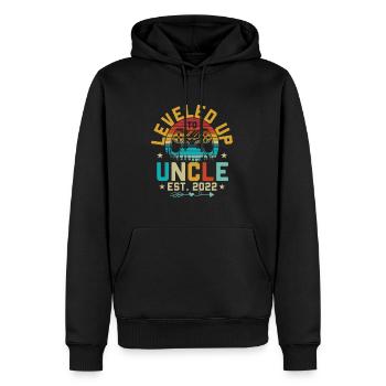 Leveled Up to Uncle Est. 2022 - Gaming Onkel - Men’s Premium Organic Hoodie - black - Front - Nico (187cm)