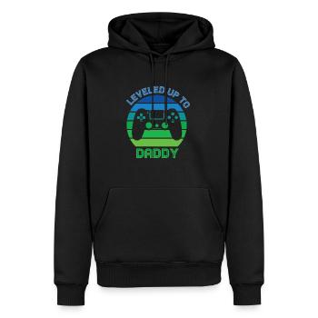 Leveled up to Daddy - Men’s Premium Organic Hoodie - black - Front - Nico (187cm)