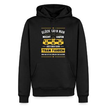 Straßenbahnfahrer Straßenbahn Tramfahrer Vater - Männer Premium Bio Hoodie - Schwarz - Vorne - Nico (187cm)