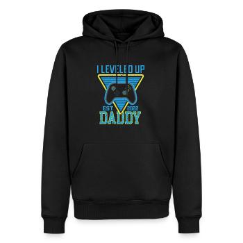 Dad Level Unlocked - Level up to Daddy EST. 2022 - Men’s Premium Organic Hoodie - black - Front - Nico (187cm)