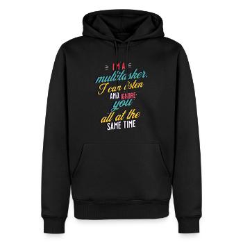 I'm a Multitasker I can listen and ignore you - Männer Premium Bio Hoodie - Schwarz - Vorne - Nico (187cm)