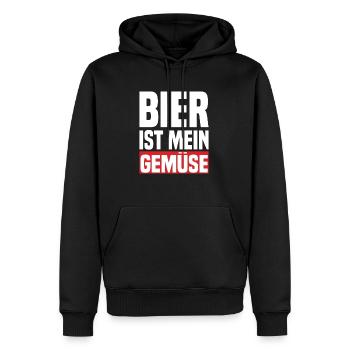 Bier Ist Mein Gemüse - Männer Premium Bio Hoodie - Schwarz - Vorne - Nico (187cm)
