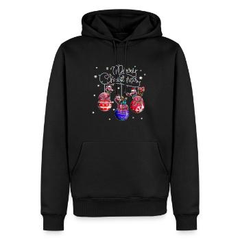 Merry Christmas Flamingo Weihnachtskugel Motiv - Männer Premium Bio Hoodie - Schwarz - Vorne - Nico (187cm)