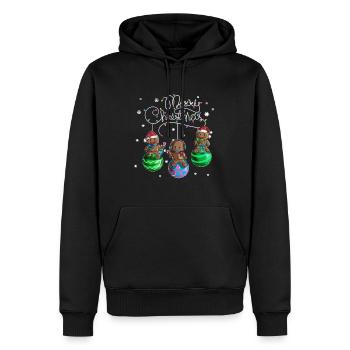Merry Christmas Lebkuchen Weihnachtskugel Motiv - Männer Premium Bio Hoodie - Schwarz - Vorne - Nico (187cm)