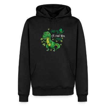 T Rex St.Patrick’s Day Drôle de tenue de vacances - Sweat à capuche Premium bio Homme - noir - Devant - Nico (187cm)