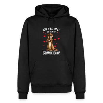 Ich mag halt einfach Erdmännchen Zoowärter Erdloch - Männer Premium Bio Hoodie - Schwarz - Vorne - Nico (187cm)