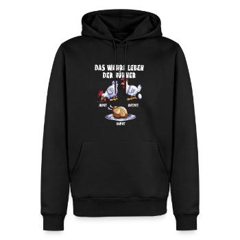 Landwirt Wahre Leben der Hühner Hühnerliebhaber - Männer Premium Bio Hoodie - Schwarz - Vorne - Nico (187cm)