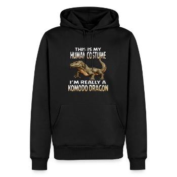 Drachen Kostüm Komodowaran Echse Panzerechse - Männer Premium Bio Hoodie - Schwarz - Vorne - Nico (187cm)