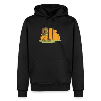 Wander schuhe Bergsteiger Klettern Frosch - Männer Premium Bio Hoodie - Schwarz - Vorne - Nico (187cm)