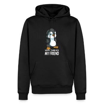 Très mince Glace mon ami Empereur Pingouin Cadeau - Sweat à capuche Premium bio Homme - noir - Devant - Nico (187cm)
