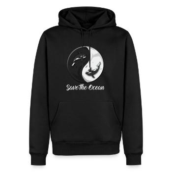 Chercheur sur le bien-être animal Orques Baleines Océan propre - Sweat à capuche Premium bio Homme - noir - Devant - Nico (187cm)