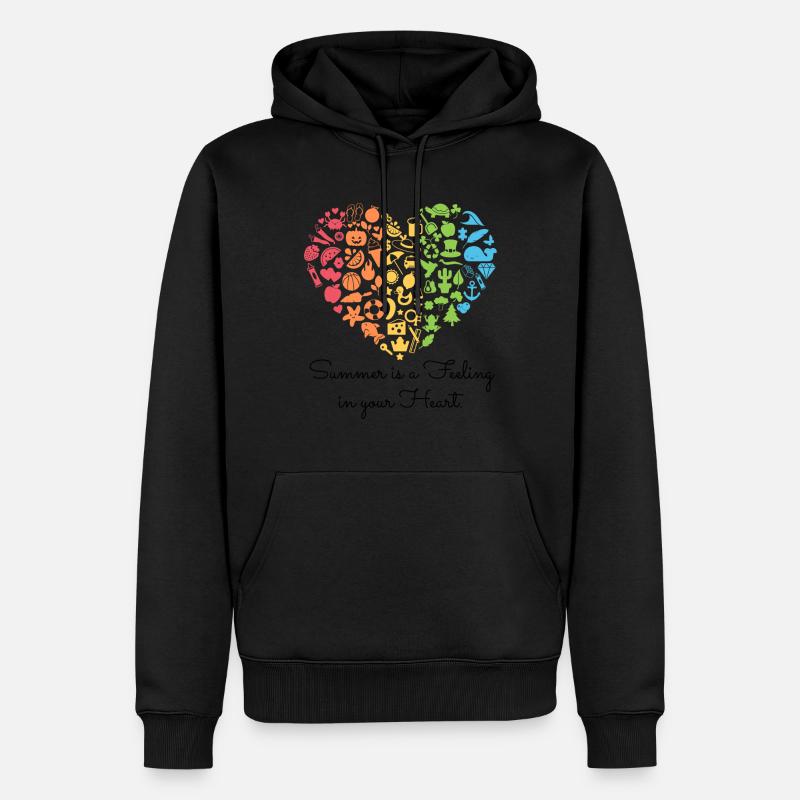 Sensation de buzzer - texte noir - Sweat à capuche Premium bio Homme - noir