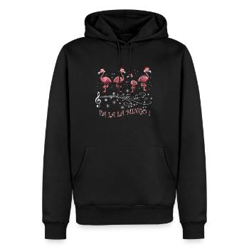 Flamingo Weihnachtsoutfit Weihnachten Winter - Männer Premium Bio Hoodie - Schwarz - Vorne - Nico (187cm)
