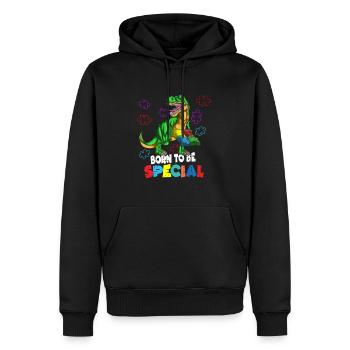 Né pour être Spécial Enfants Puzzle Dino Autisme - Sweat à capuche Premium bio Homme - noir - Devant - Nico (187cm)
