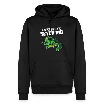 Skydive T Rex déteste Skydiving Dino Outfit Drôle - Sweat à capuche Premium bio Homme - noir - Devant - Nico (187cm)