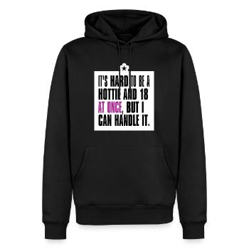 It's hard to be a hottie and 18 at the same time - Sweat à capuche Premium bio Homme - noir - Devant - Nico (187cm)