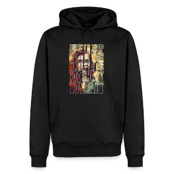 Motivation: Macht weiter ! - Männer Premium Bio Hoodie - Schwarz - Vorne - Nico (187cm)