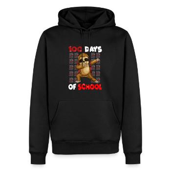100 Tage Schule Faultier Kindergarten Design - Männer Premium Bio Hoodie - Schwarz - Vorne - Nico (187cm)